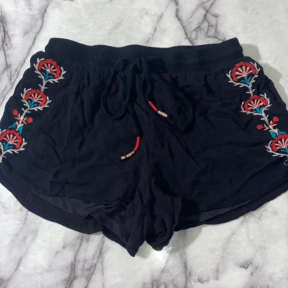 black shorts